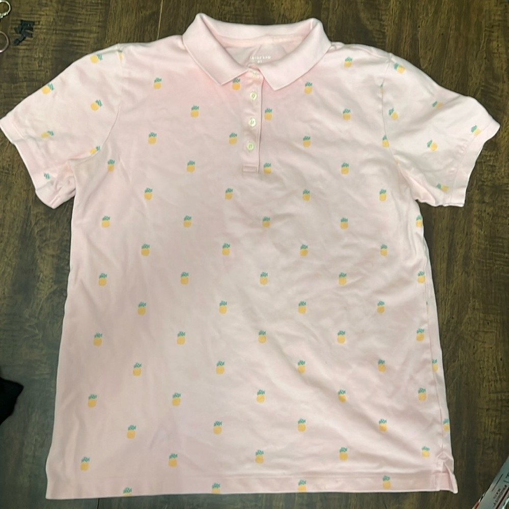 Mens Small Pineapple Pink Polo